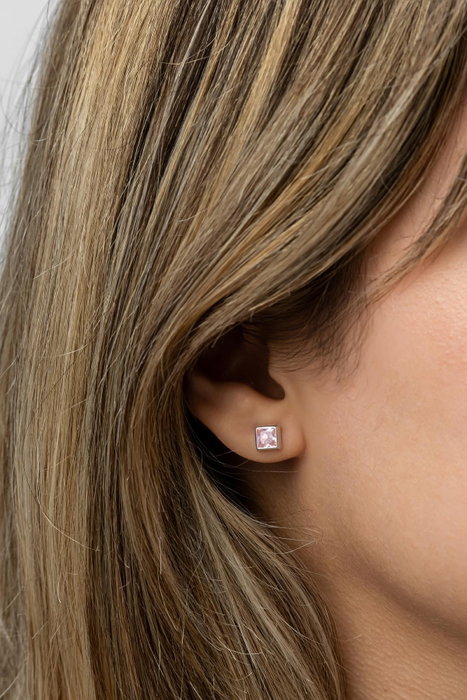 Heliophilia Silver Pendientes de Plata de Ley 925 con Circón Rosa Heliophilia Silver Pendientes de Plata de Ley 925 con Circón Rosa
